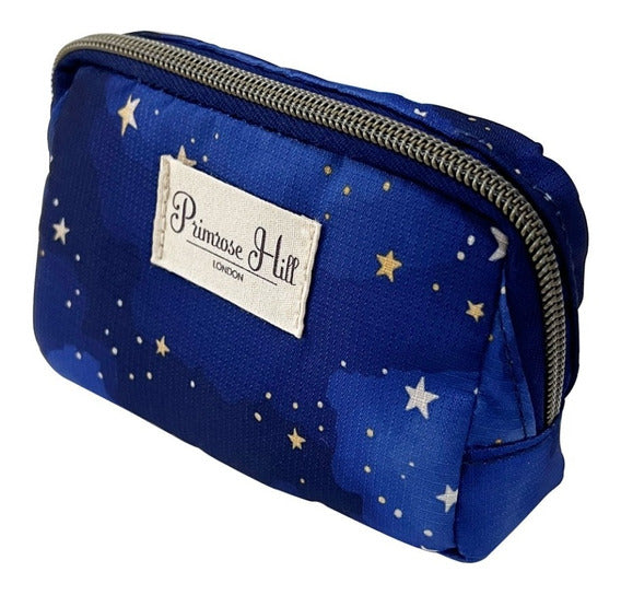 Cosmetiquera azul con estrellas
