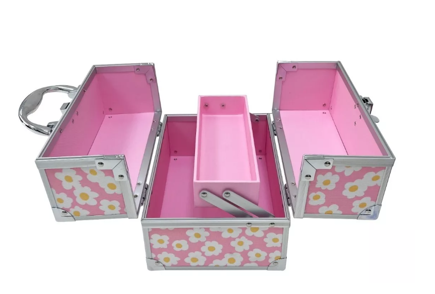 Organizador rosa con flores