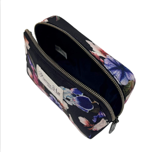 Cosmetiquera negro floral